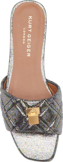 Brixton Metallic Leather Slide Sandal