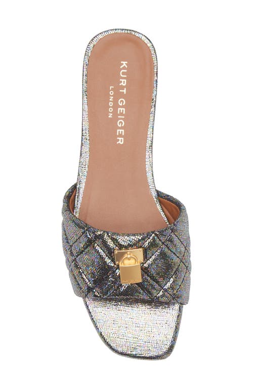 Kurt Geiger London Brixton Metallic Leather Slide Sandal In Metallic