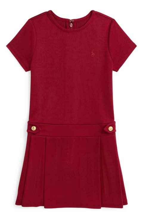 Kids' Pleat Ponte Dress