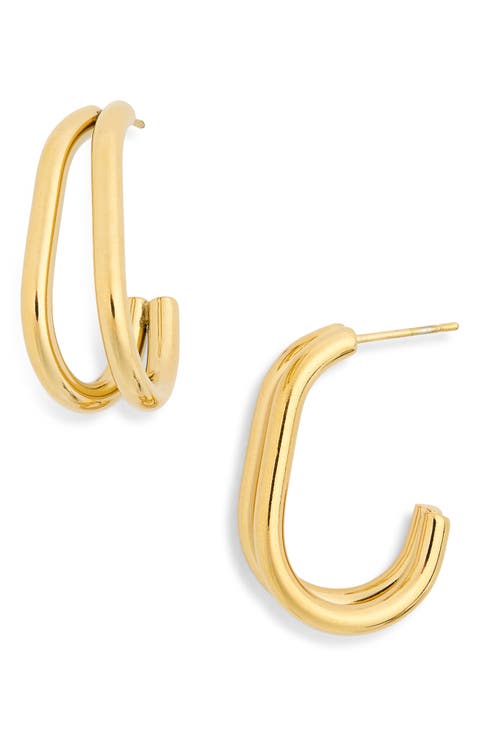 Vienna Double Prong Hoop Earrings