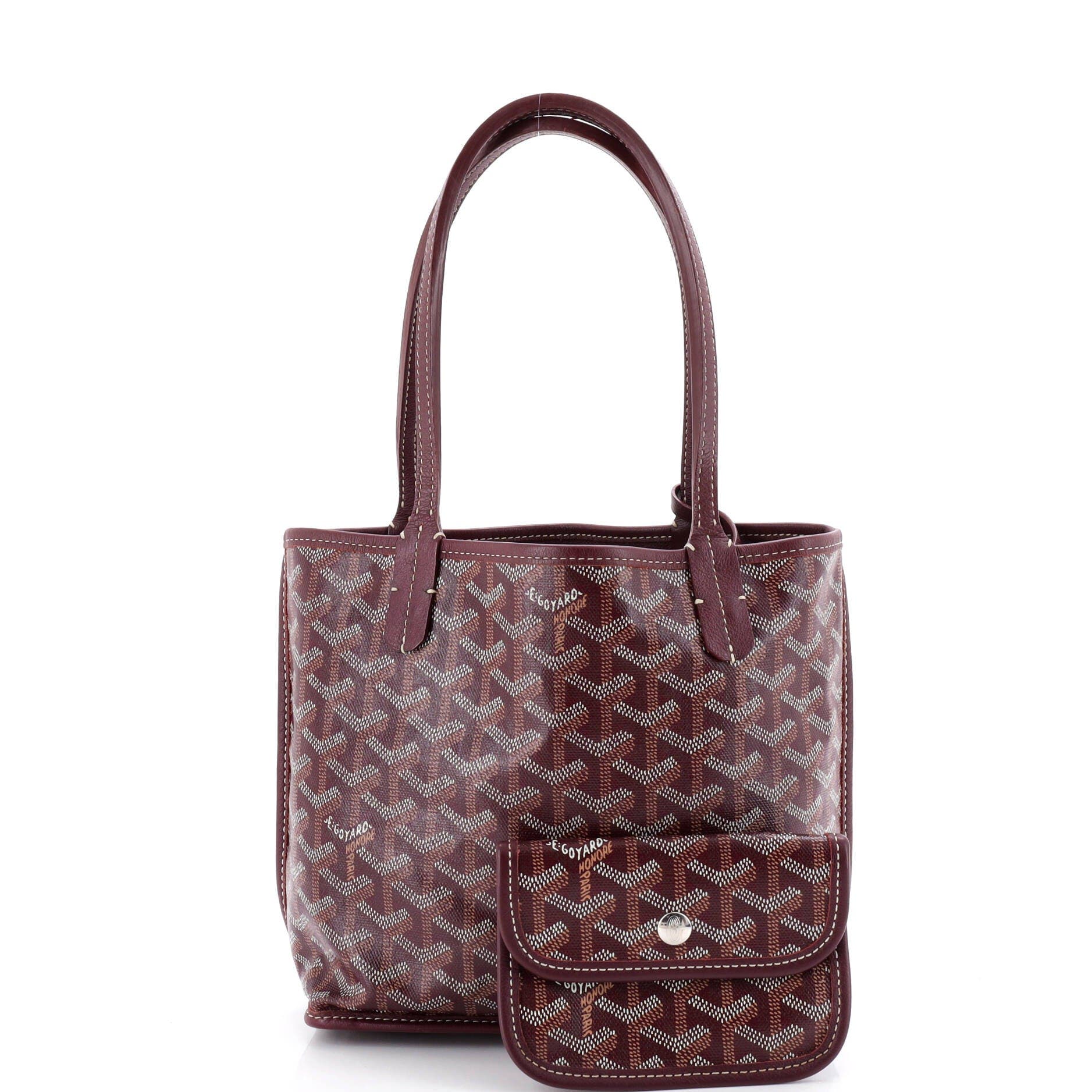 Pre-Owned Goyard Anjou Reversible Tote Coated Canvas Mini, Alternate, color, Purple