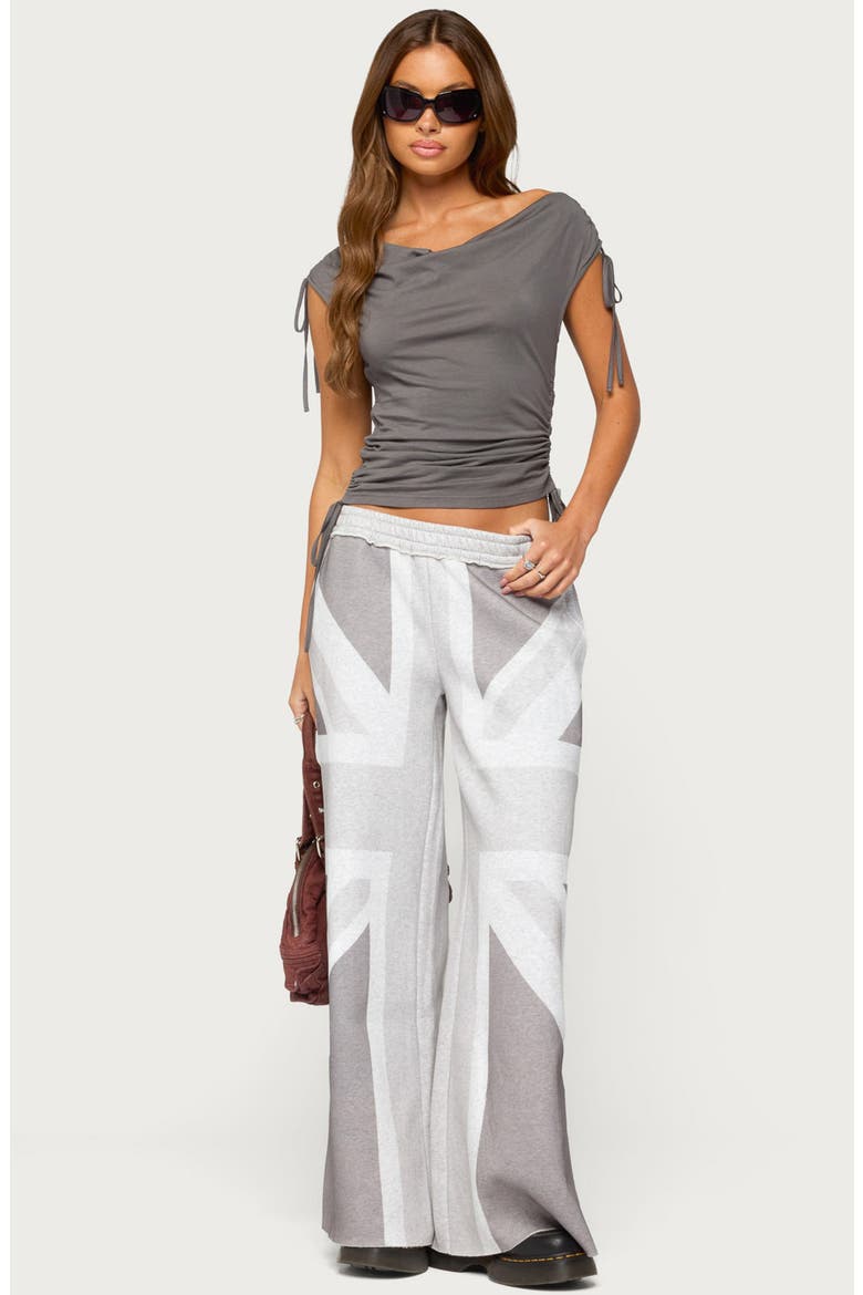 Royan Cowl Neck Drawstring Top, Alternate, color, DARK-GRAY