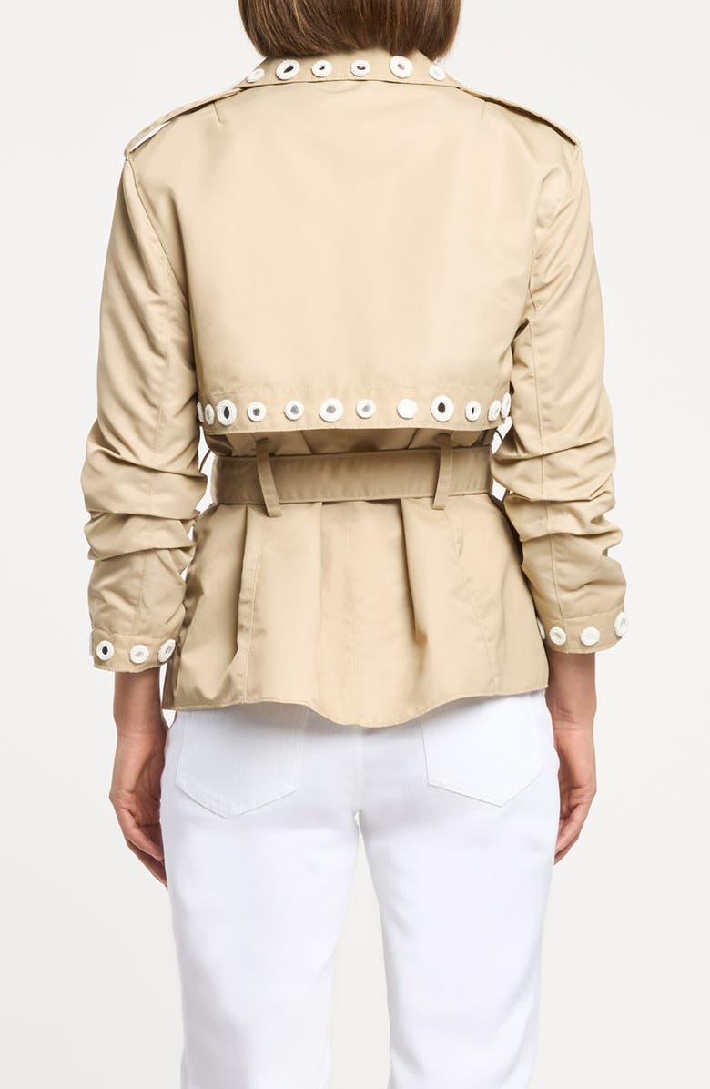 Cinq à Sept Crochet Mirrors Belted Jacket, Alternate, color, Khaki/ Ivory
