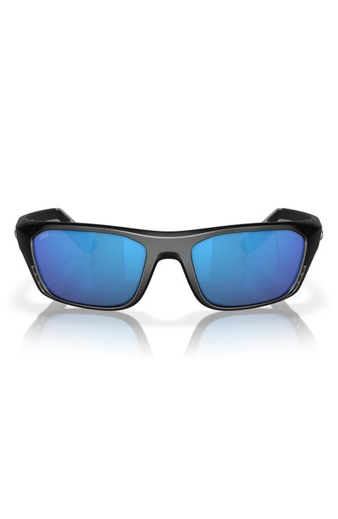 57mm Polarized Rectangular Sunglasses