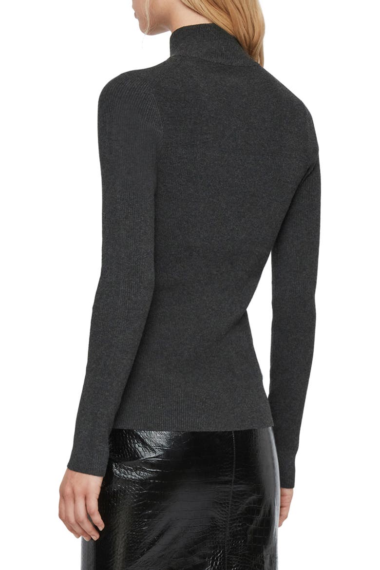 Lacey Half-Zip Turtleneck Sweater, Alternate, color, CHARCOAL GREY