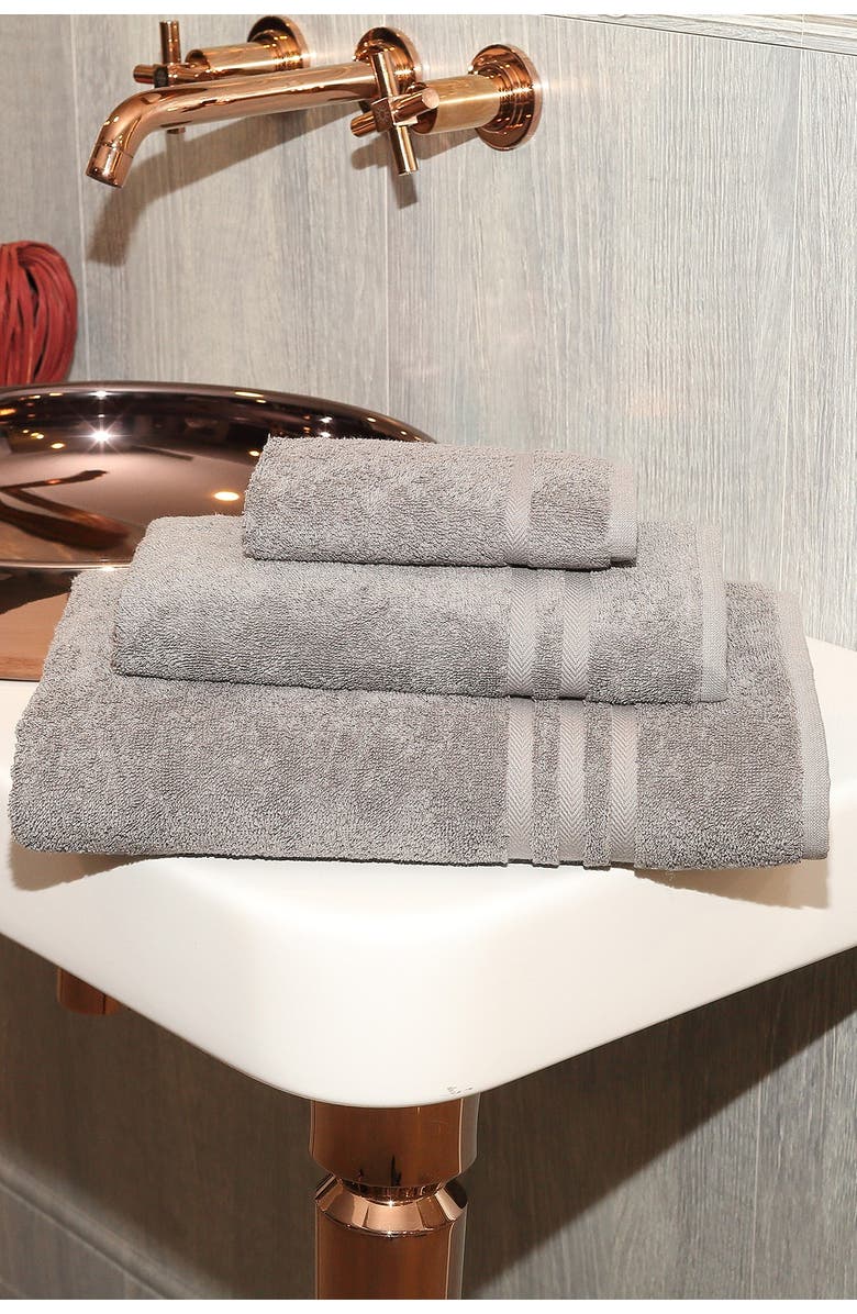 Linum Home Textiles Denzi 3-Piece Towel Set - Dark Grey, Alternate, color, Dark Grey