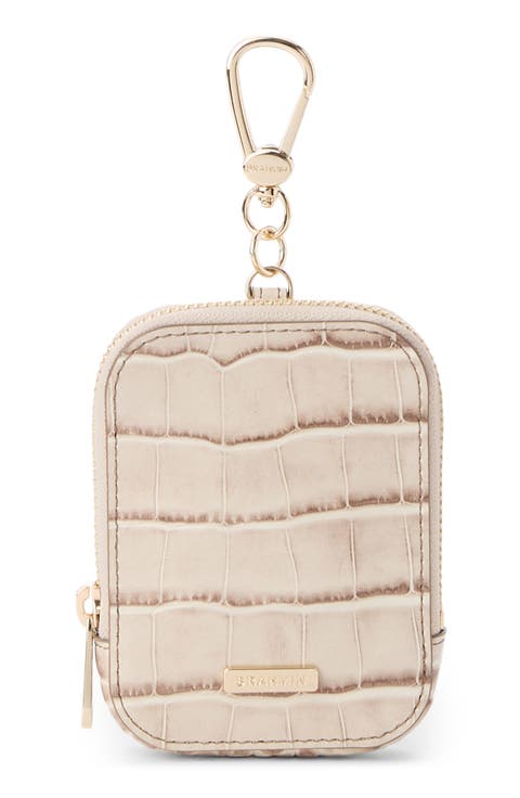 Katelynn Croc Embossed Leather Coin Pouch