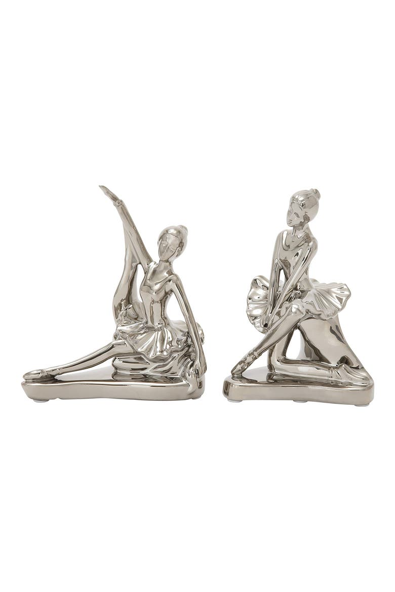 Silver Porcelain Glam Dancer Sculpture, Main, color, SILVER