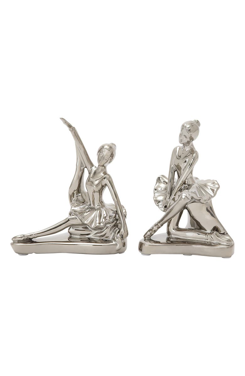 Novogratz Silver Porcelain Glam Dancer Sculpture, Main, color, 