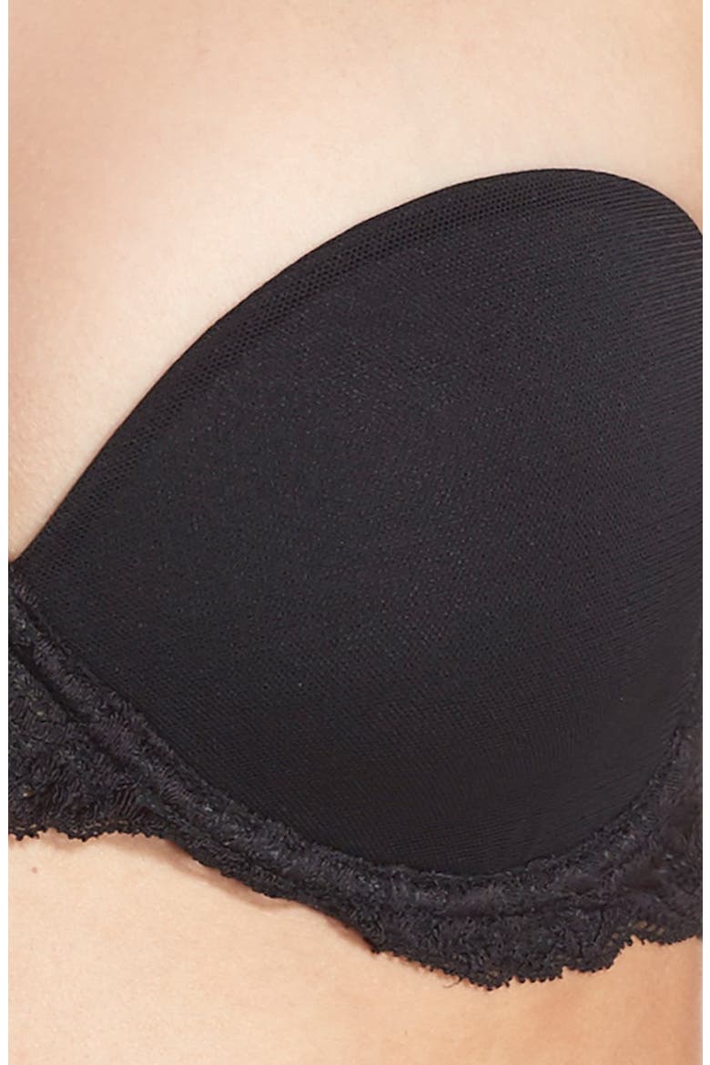 Feathers Underwire Plunge Strapless Bra, Alternate, color, BLACK