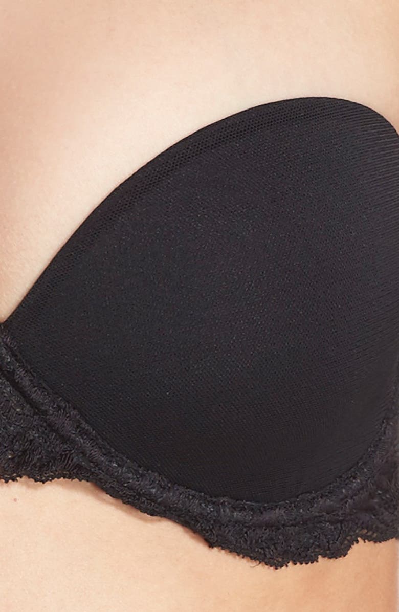 Natori Feathers Underwire Plunge Strapless Bra, Alternate, color, Black