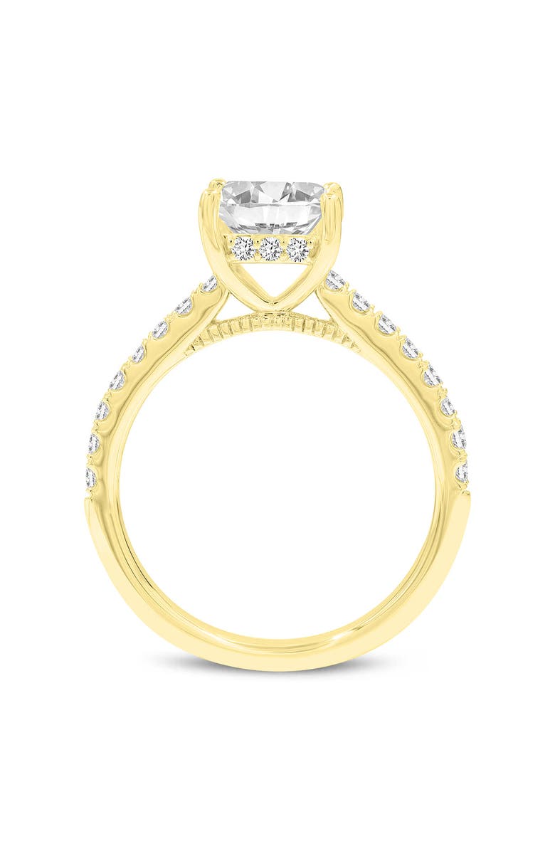 LuvMyJewelry Aneliya 14K Yellow Gold Princess Cut Lab Grown Diamond Hidden Halo Engagement Ring - 1.95 Ct, Alternate, color, 14K Yellow Gold