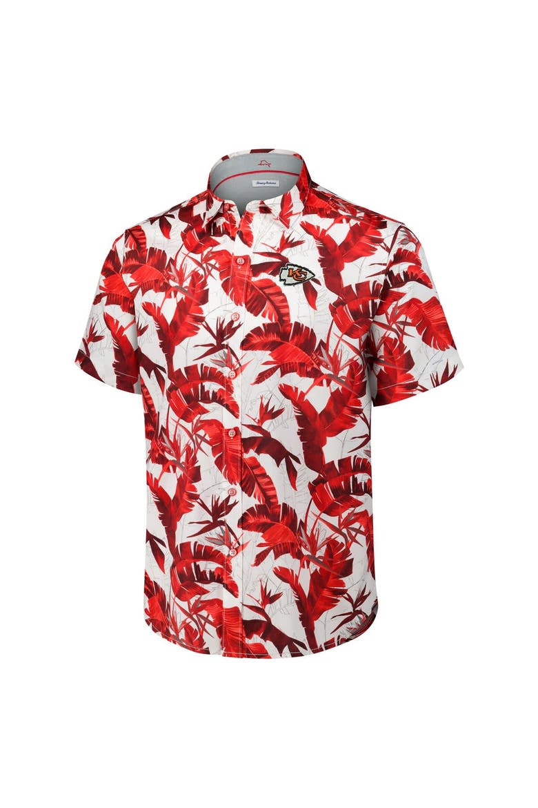 Men's Tommy Bahama Red Kansas City Chiefs Sunnyvale Blooms Camp Button-Up Shirt, Alternate, color, Red