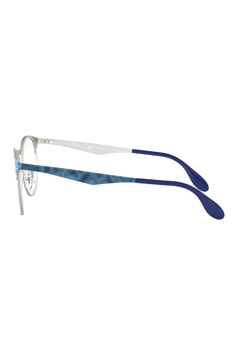 RX6406 49mm Small Round Optical Glasses, Alternate, color, SILVER