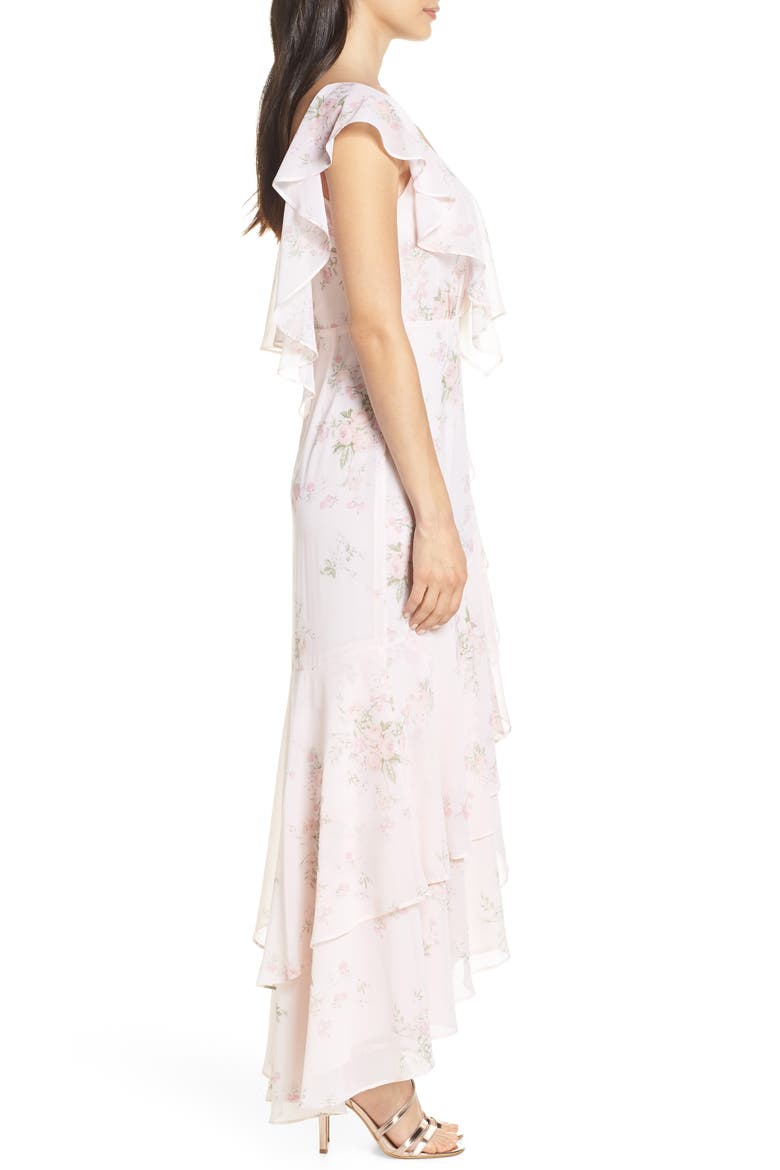 Elanor Ruffle Faux Wrap Maxi Dress, Alternate, color, BLUSH FLORAL