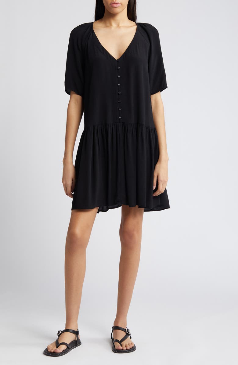 Treasure & Bond Button-Up Drop Waist Minidress, Main, color,