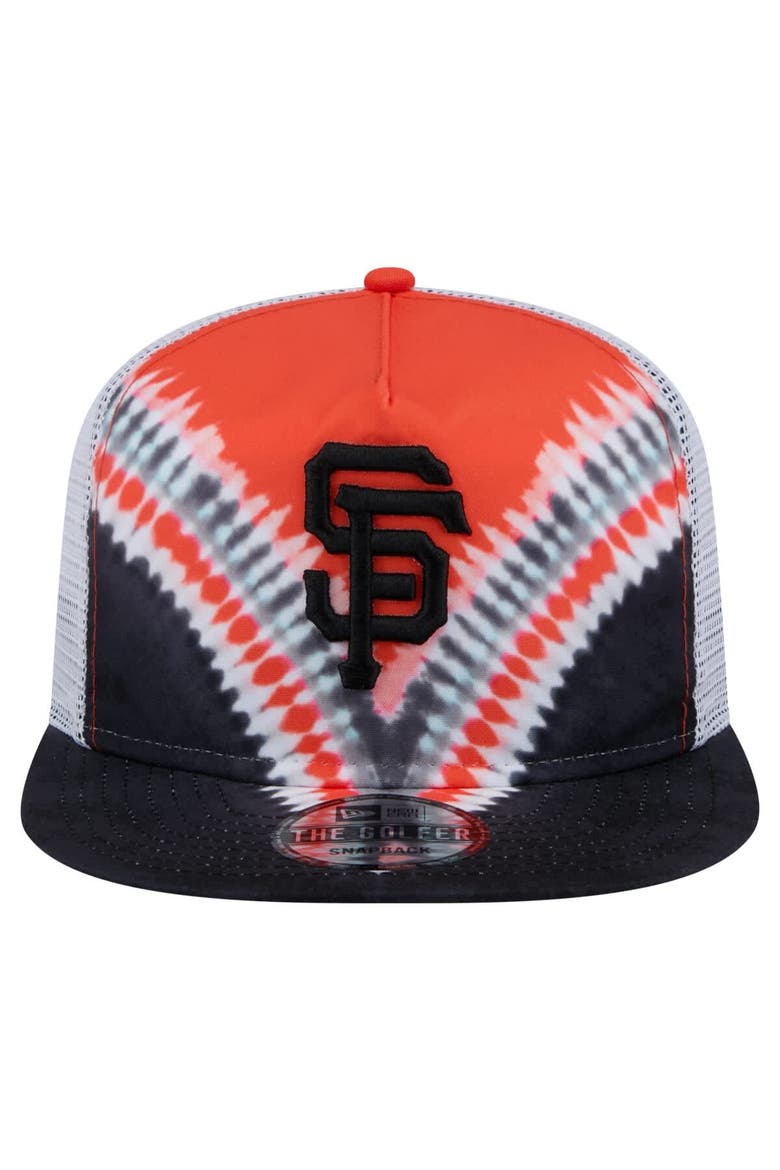 Men's New Era San Francisco Giants Tie-Dye Golfer Trucker Adjustable Hat, Alternate, color, Black