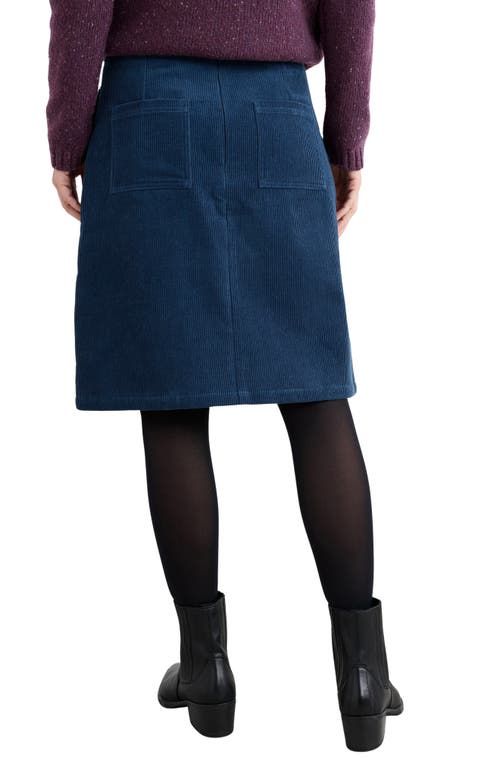 Seasalt Cornwall Dovetail Organic Cotton Corduroy Skirt In Blue