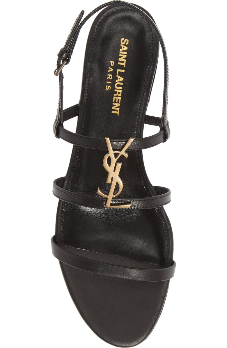 Saint Laurent Cassandra YSL Logo Strappy Sandal, Alternate, color,
