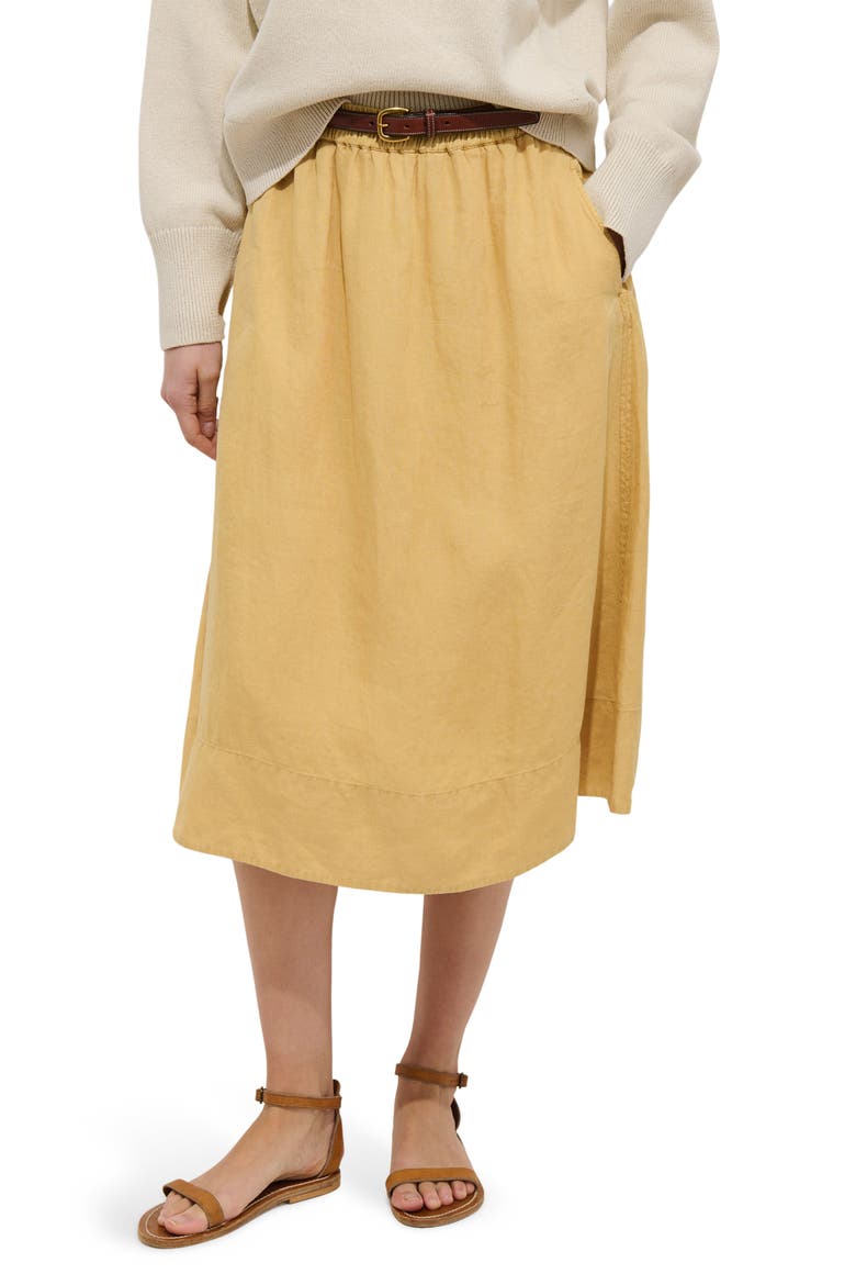 Maddie Linen Skirt, Main, color, LIGHT SIENNA