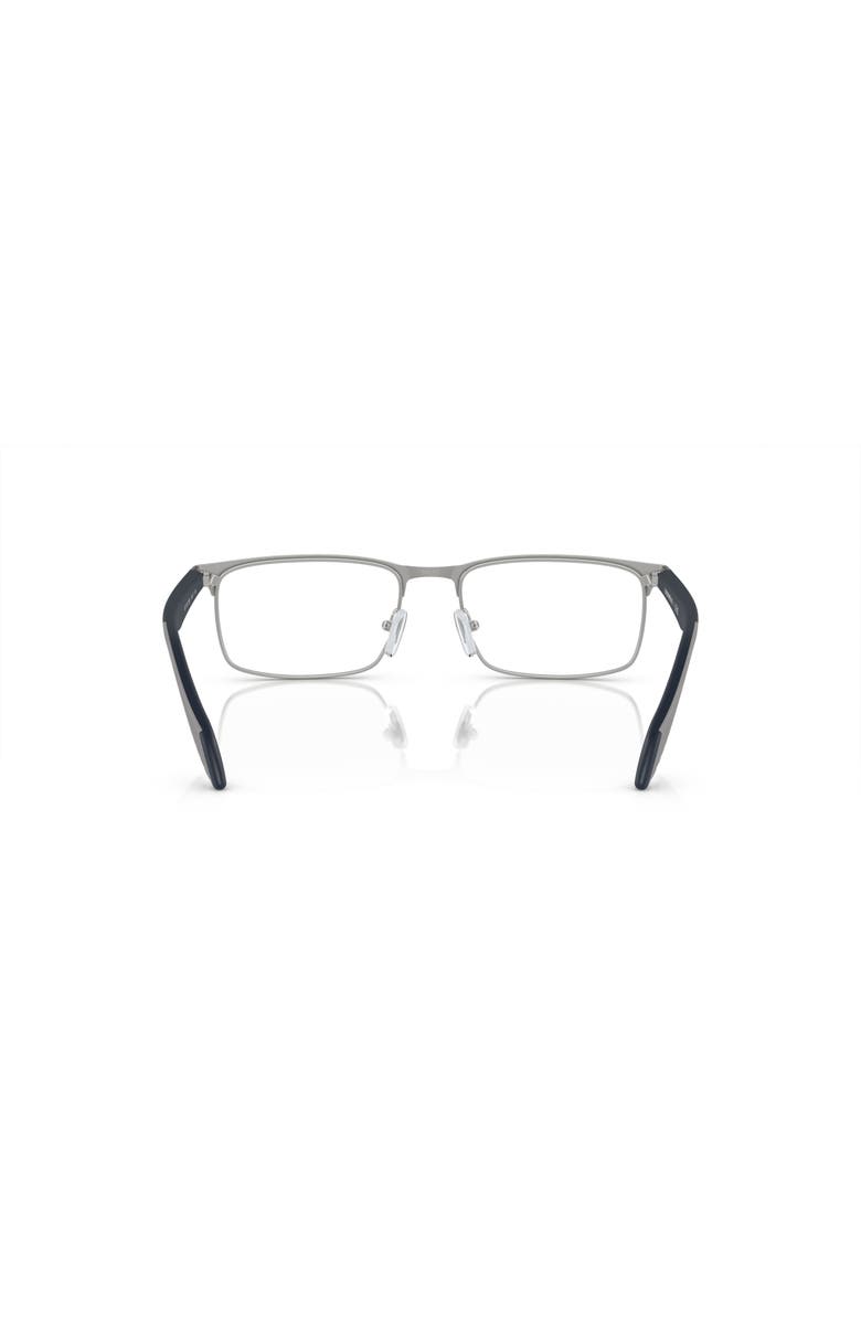 Emporio Armani 56mm Rectangle optical glasses, Alternate, color, Silver