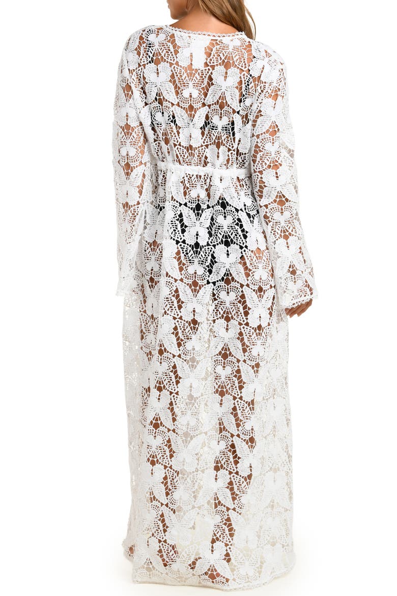 Butterfly Long Sleeve Cover-Up, Alternate, color, WHITE
