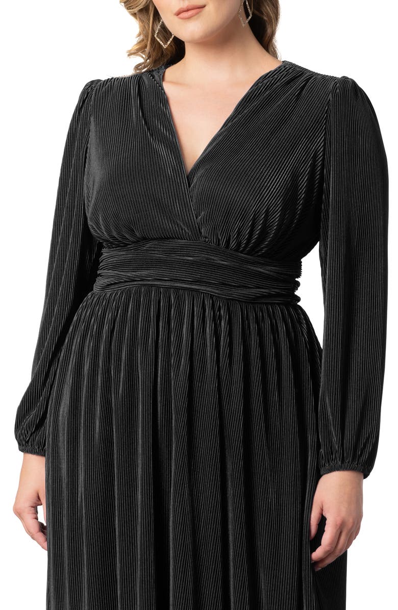 Kiyonna Sophie Pleated Midi A-Line Cocktail Dress, Alternate, color, 