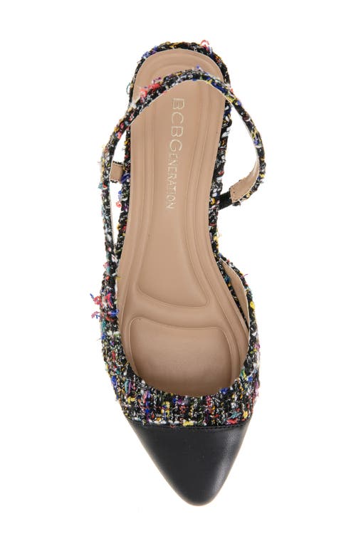 Bcbgeneration Women's Tillie Cap Toe Slingback Block Heel Pumps In Multi Boucle