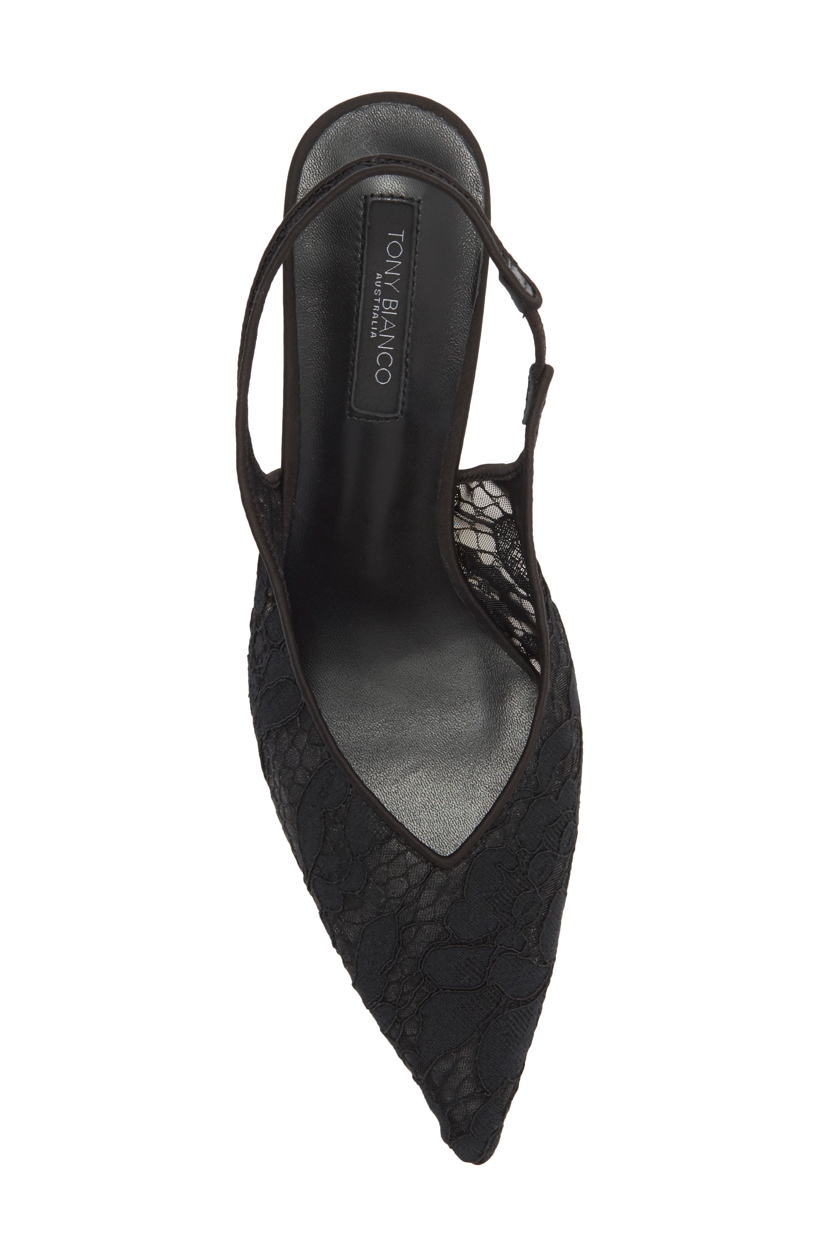 Tony Bianco Breeze Slingback Pointed Toe Pump, Alternate, color, Black Brocade