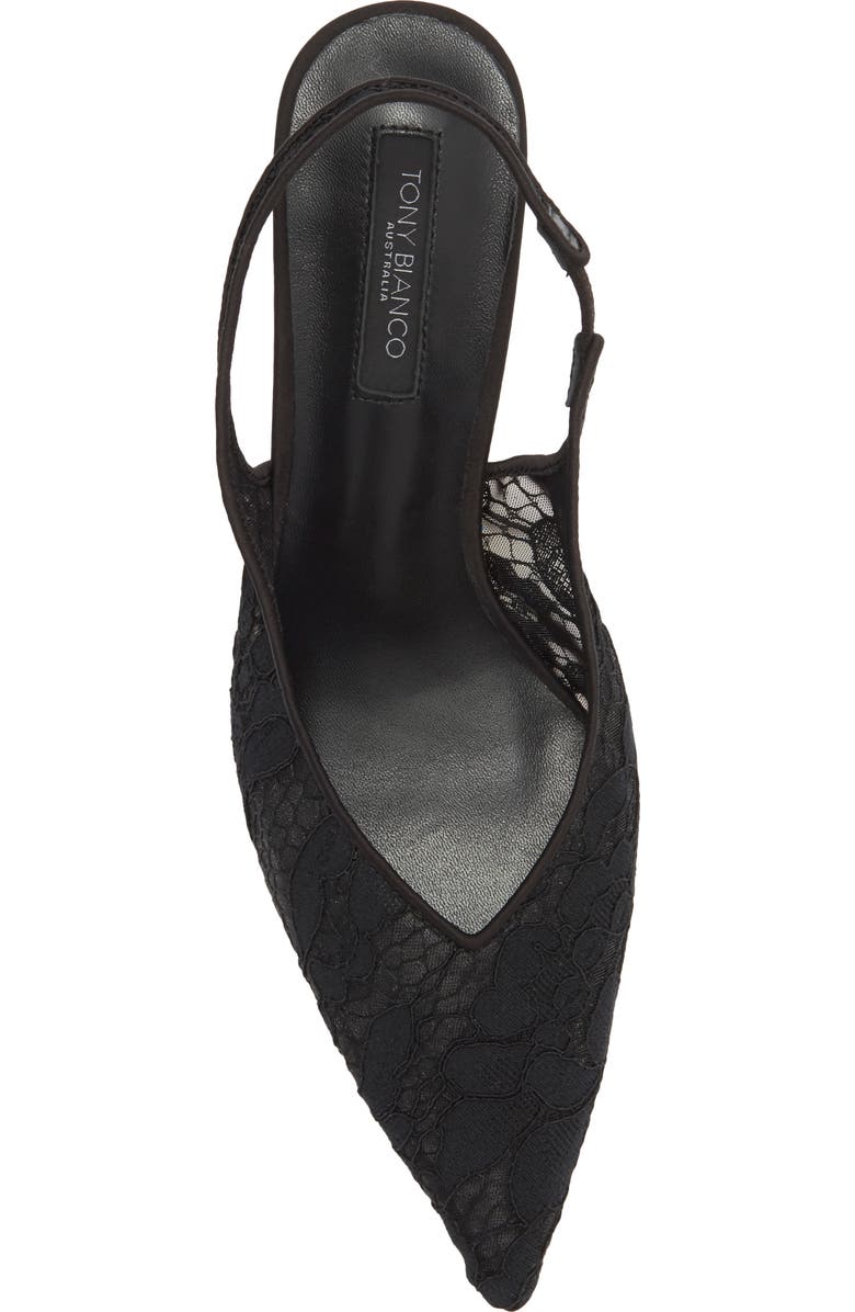 Tony Bianco Breeze Slingback Pointed Toe Pump, Alternate, color, Black Brocade