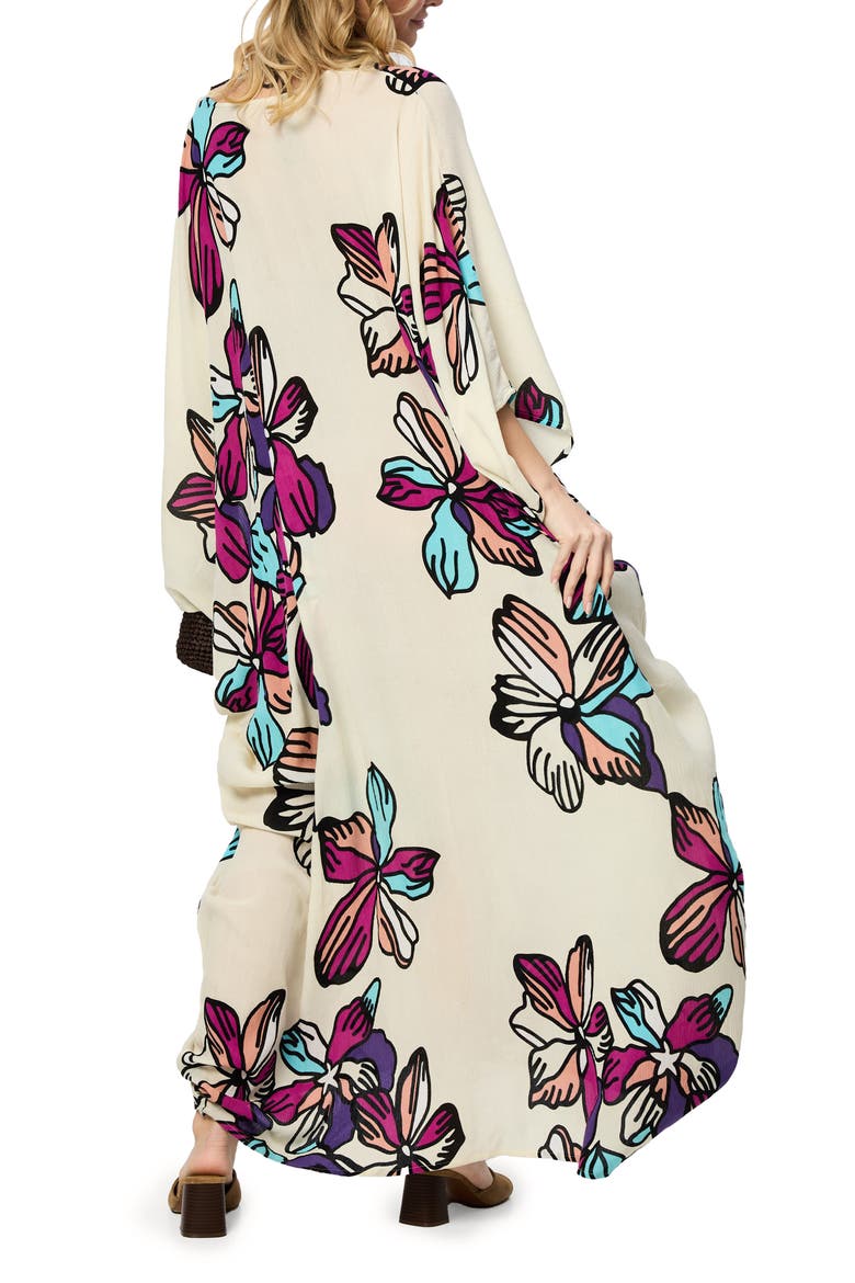 Summer Bloom Kaftan Dress, Alternate, color, WHITE