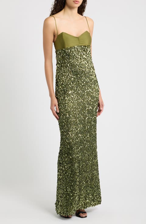 Berri Paillette Column Gown
