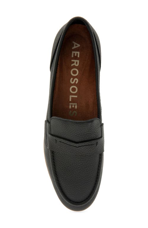 Shop Aerosoles Winona Loafer In Black Pebbled Leather