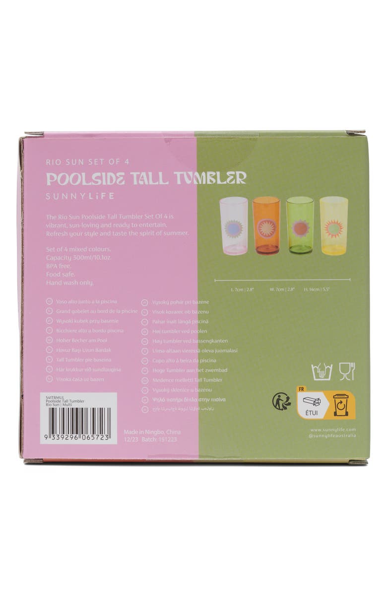 Sunnylife Poolside Set of 4 Tall Tumblers, Alternate, color, 
