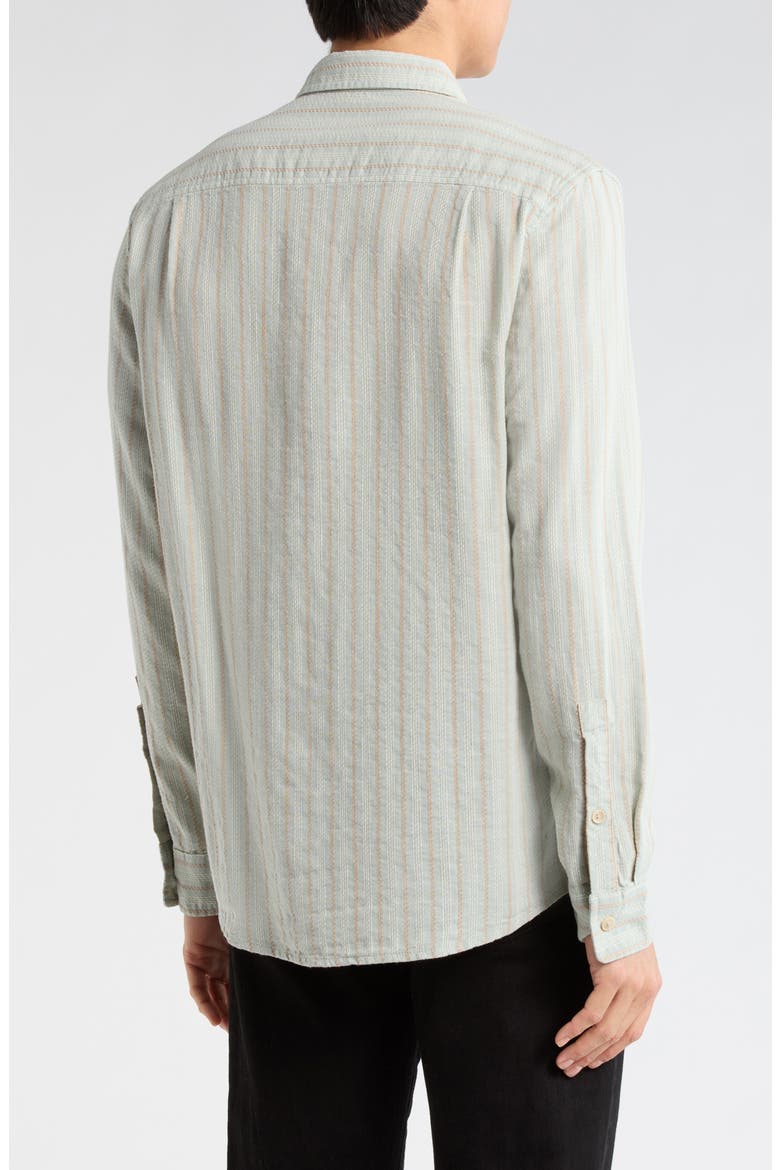 Stripe Dobby Button-Up Shirt, Alternate, color, TEAL STRIPE