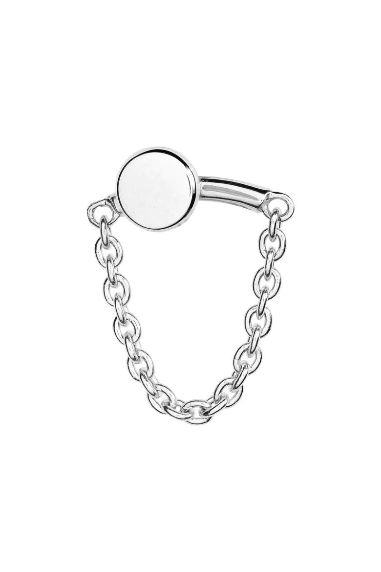 Single Chain Drape Stud Earring, Alternate, color, WHITE GOLD