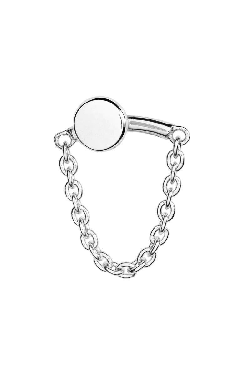 MARIA TASH Single Chain Drape Stud Earring, Alternate, color, White Gold