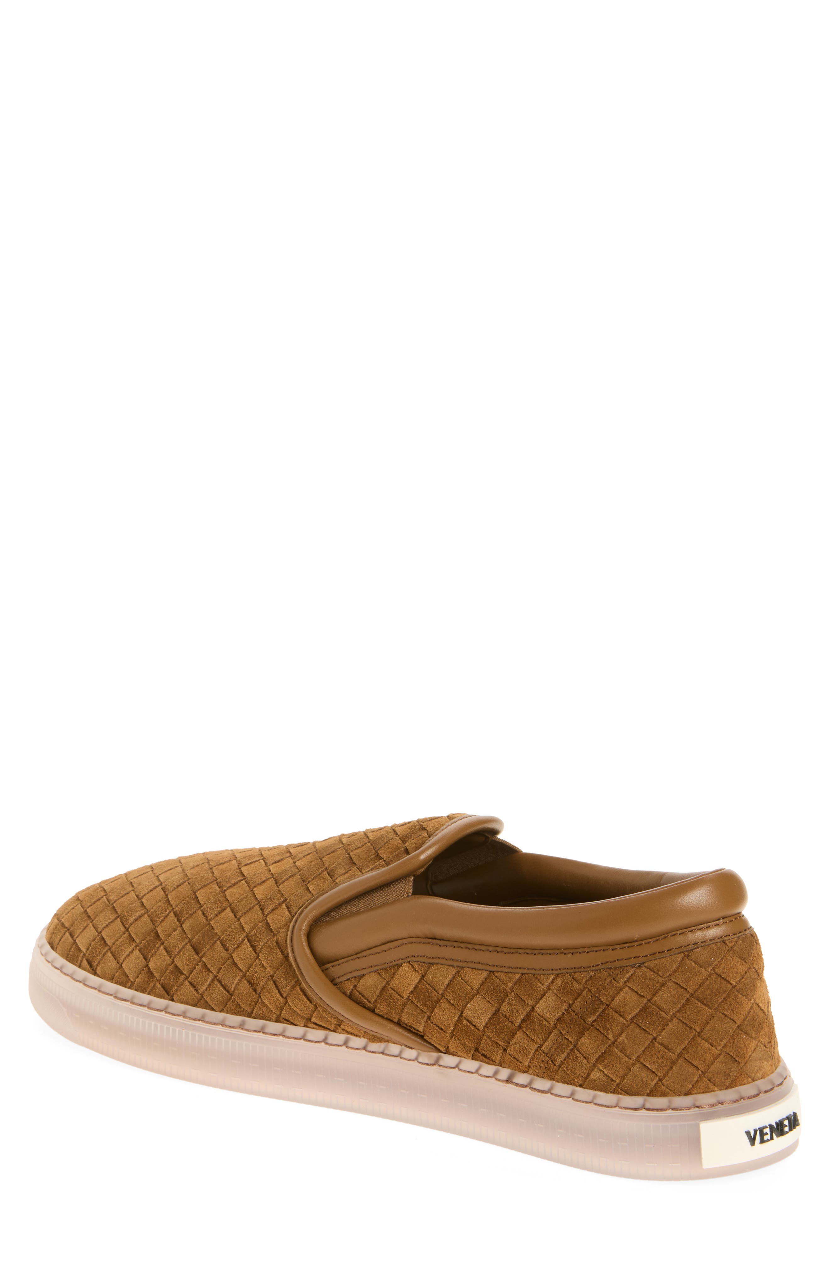 Sirena Intrecciato Suede Slip-On Sneaker, Alternate, color, 9866 DARK CARAMEL 20