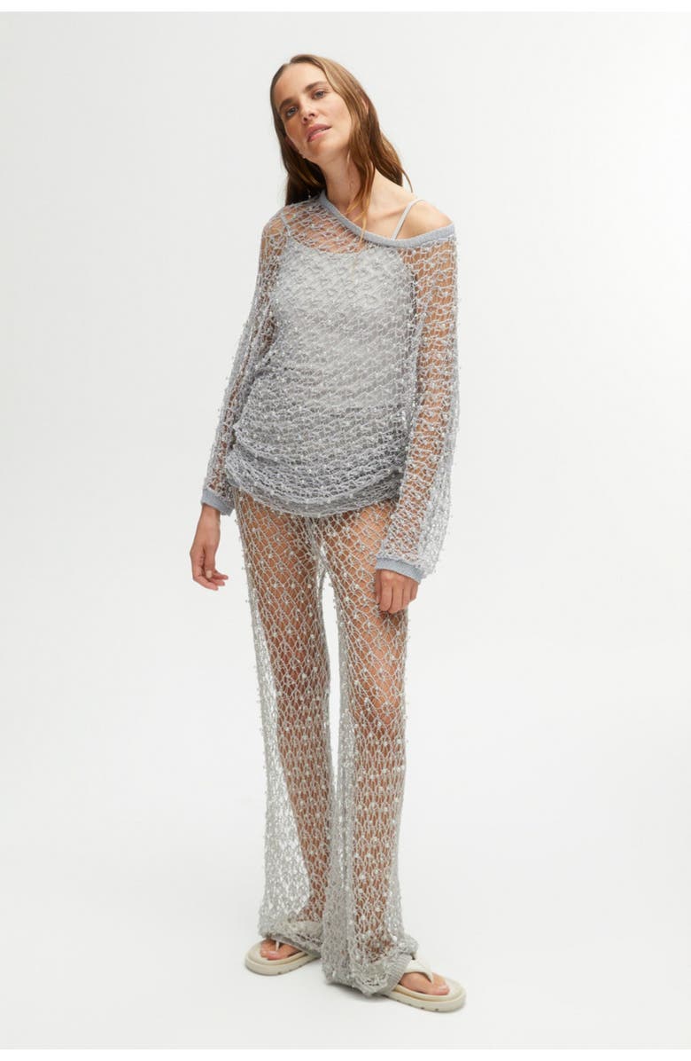 Nocturne Shimmering Threaded Mesh Pants, Alternate, color,