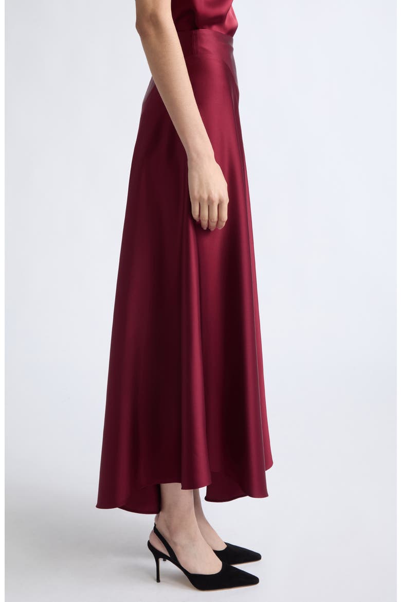 Ames Satin Maxi Skirt, Alternate, color, GRENACHE