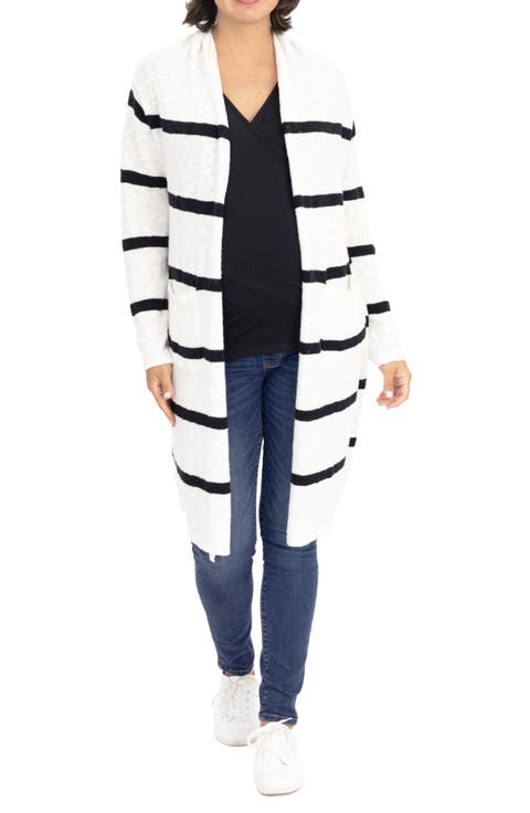 Stripe Maternity Cardigan