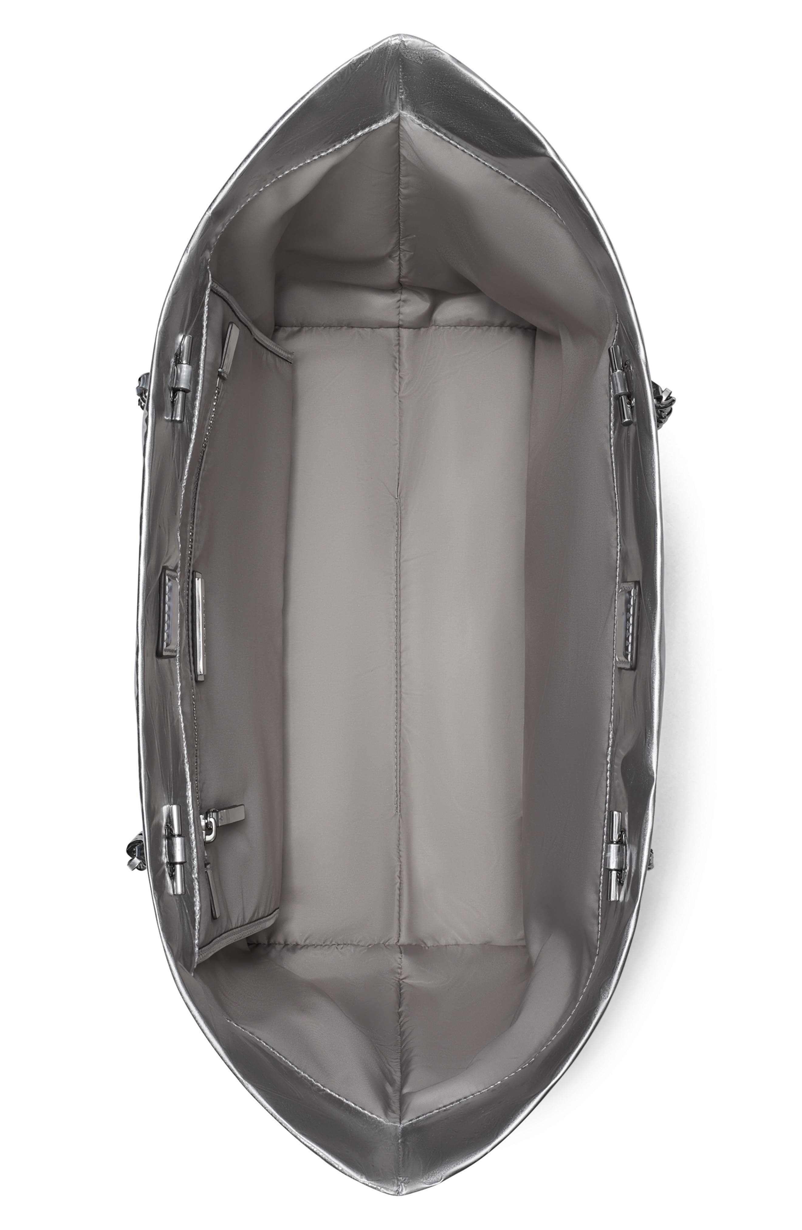 Tory Burch Ella Metallic Faux Leather Tote, Alternate, color, 