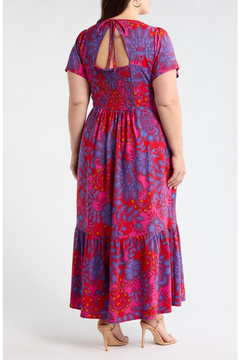 Darret Floral Ruffle Maxi Dress, Alternate, color, FUCHSIA-MULTI