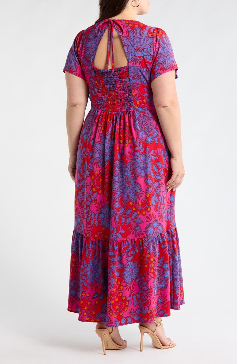 SUGARLIPS Darret Floral Ruffle Maxi Dress, Alternate, color, Fuchsia-Multi