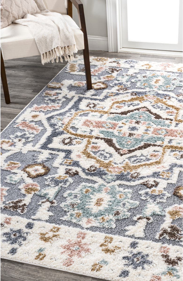 JONATHAN Y Aziza Persian Medallion High-Low Area Rug, Alternate, color, Multi