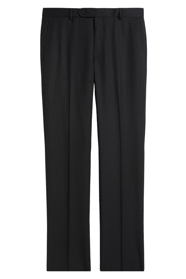 Roica Flat Front Straight Leg Dress Pants, Alternate, color, BLACK
