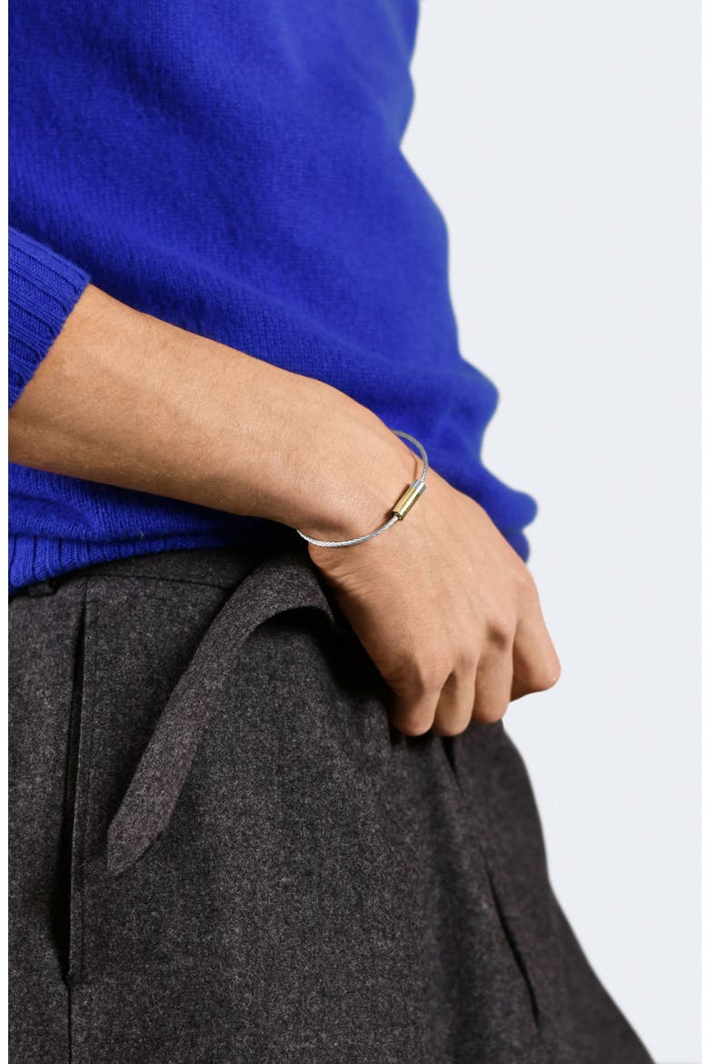 Men's 7G Sterling Silver & 18K Gold Cable Bracelet, Alternate, color, SILVER & YELLOW GOLD