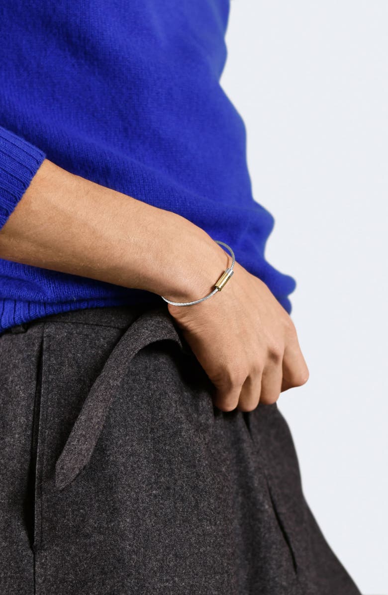 le gramme Men's 7G Sterling Silver & 18K Gold Cable Bracelet, Alternate, color,