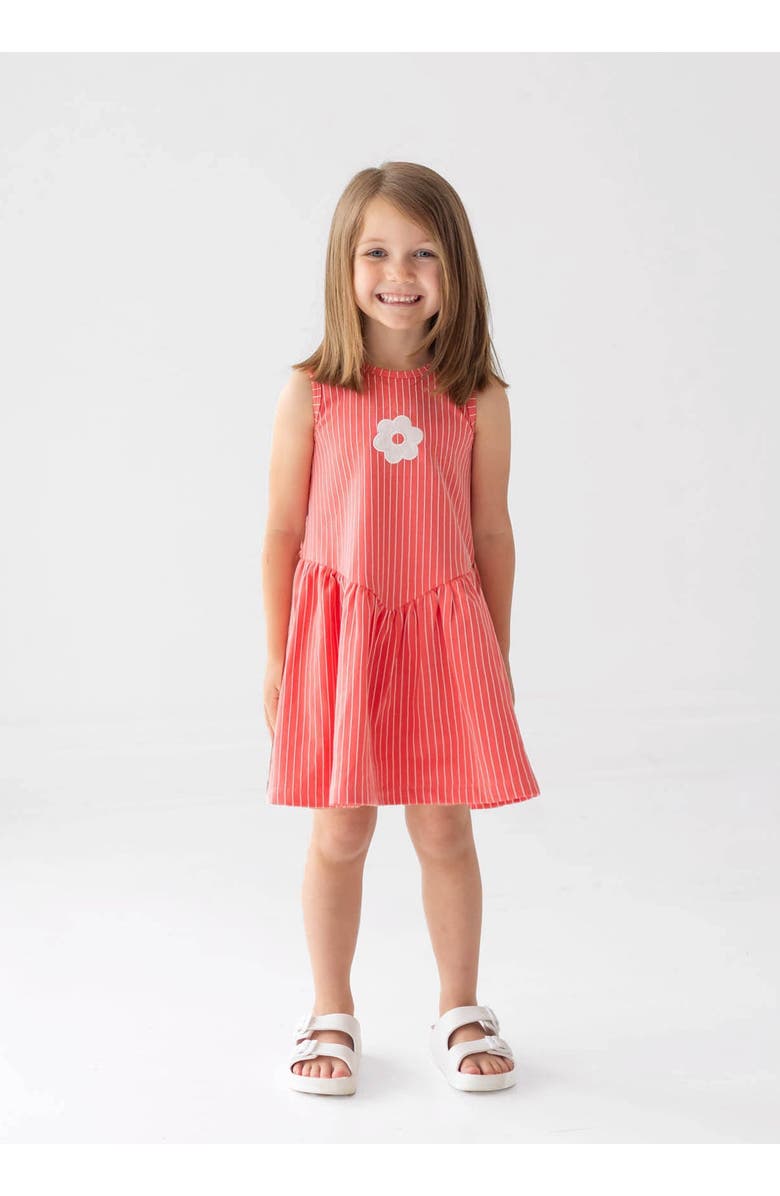 Mabel + Honey Striped Blossom Sleeveless Dress, Alternate, color, Red