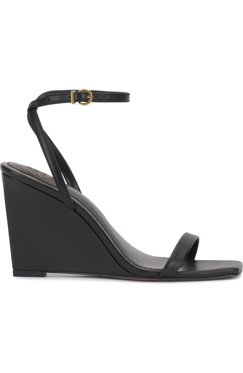 Vince Camuto Ambee Ankle Strap Wedge Sandal, Alternate, color, Black